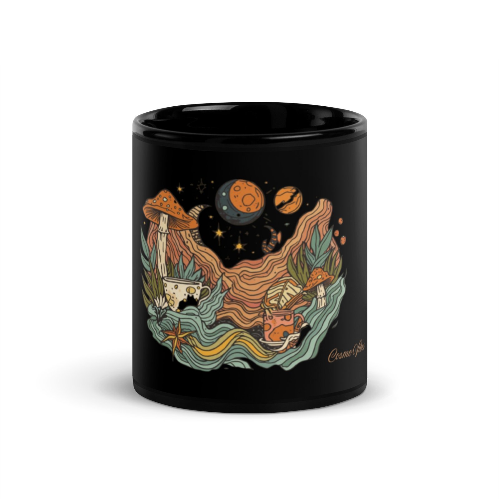 cosmo vibes black glossy mug cosmo vibes black glossy mug