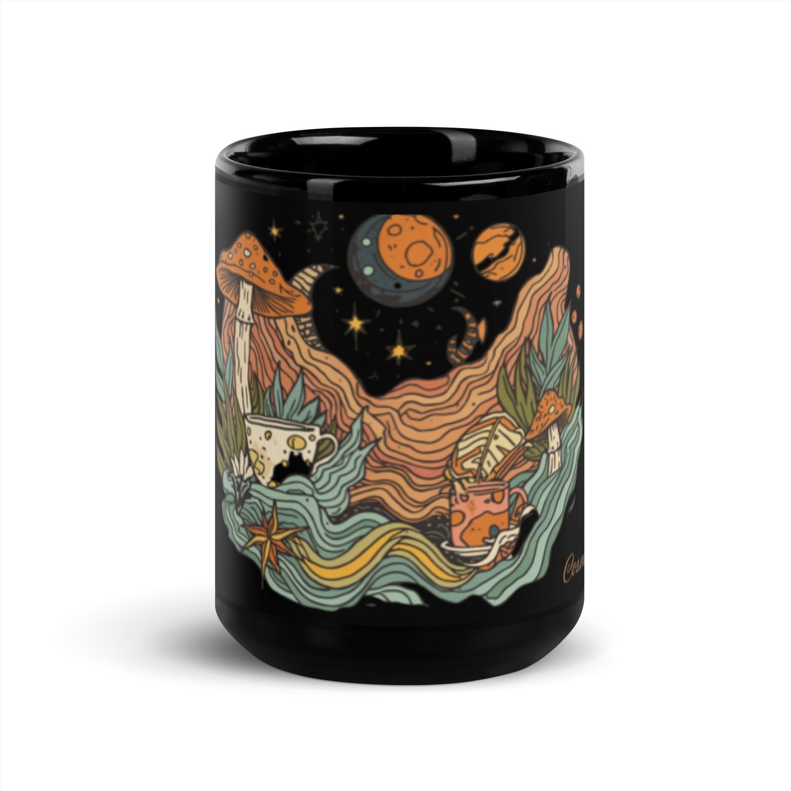 cosmo vibes black glossy mug cosmo vibes black glossy mug