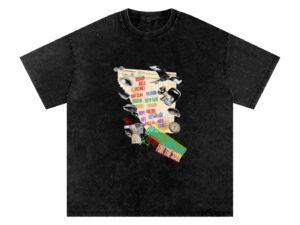 snow washed oversized cotton t shirt