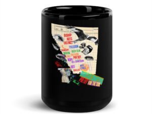 bishop arts district vibes black glossy mug